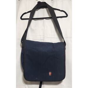 Manhattan Portage Red Label Blue Messenger Bag Laptop Expandable Embroidered USA